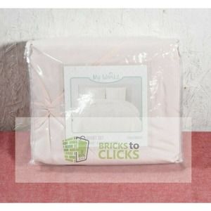 My World- Anytime Pleated Duvet Set, Full/Queen, Blush